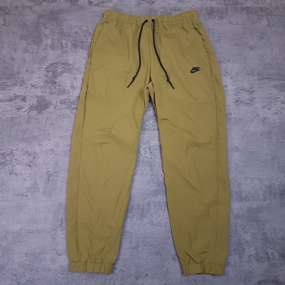 NIKE Tech‎ Woven Tapper Leg Jogger Pants Mens Size LARGE Pacific Olive Moss
